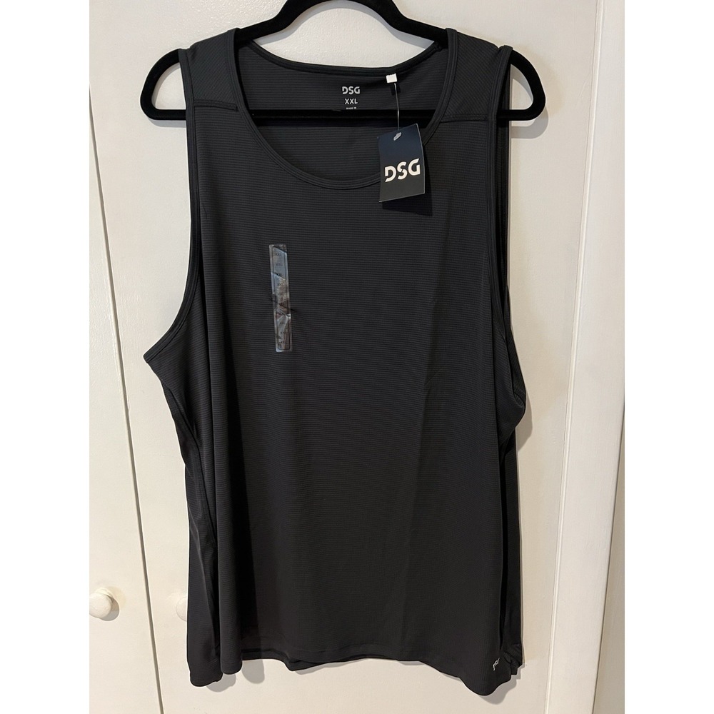 New DSG Men's Tank Top Pure Black Size XXL Running Training Gymwear Activewear